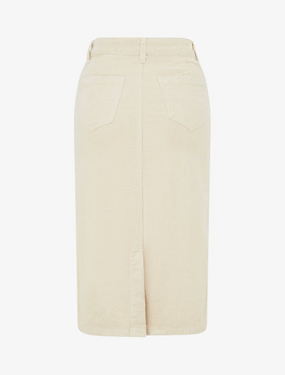 Jupe côtelée uni - Beige - 2