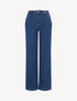 Jean à boutons décoratifs coupe droite - Bleu denim - 1
