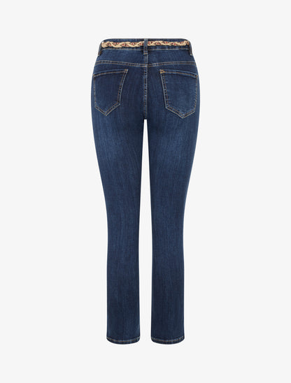 Jean à empiècement perles coupe skinny - Bleu denim - 2