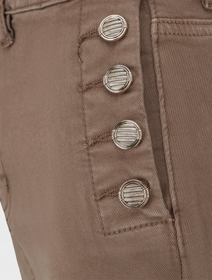 Jupe crayon en jean à poches boutonnées - Marron clair - 3