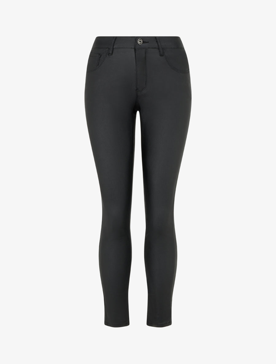 Jean skinny effet ciré - Noir - 1