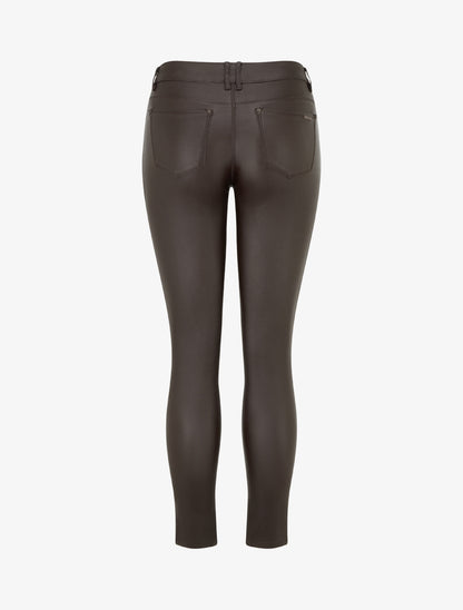 Jean skinny effet ciré - Marron - 2