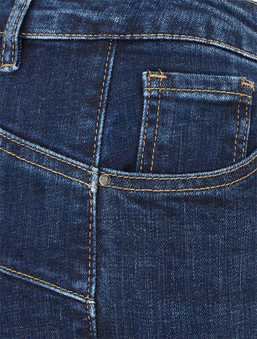 Jean slim délavé à taille haute - Bleu denim - 3