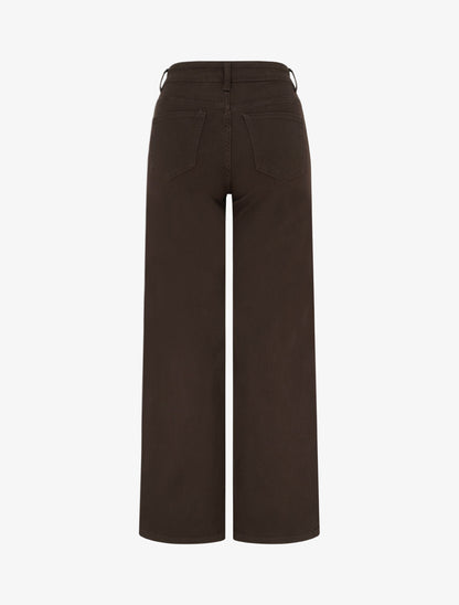 Jean wide leg à strass - Marron - 2