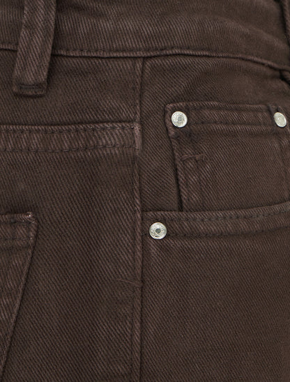 Jean uni wide leg - Marron - 3