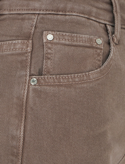 Jean uni wide leg - Taupe foncé - 3