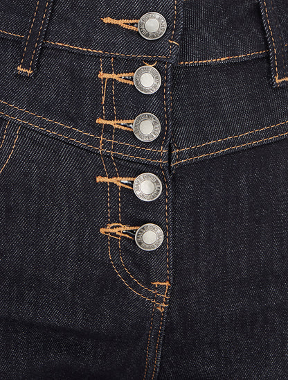 Jean wide leg fermeture boutonnée - Bleu brut - 3