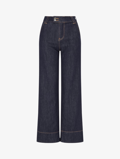 Jean wide leg coupe ample - Bleu brut - 1