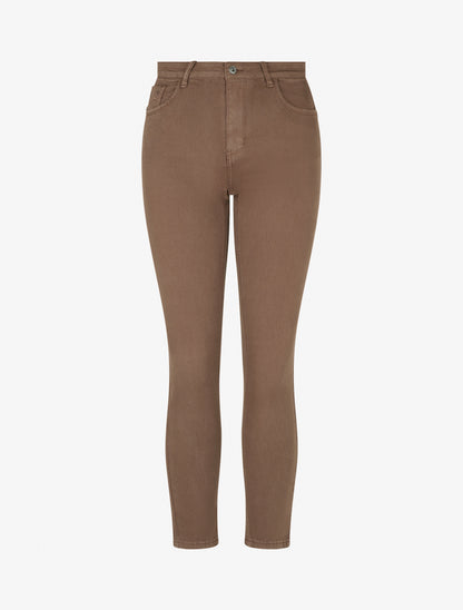 Jean à motifs sequins aux poches coupe skinny - Camel - 1