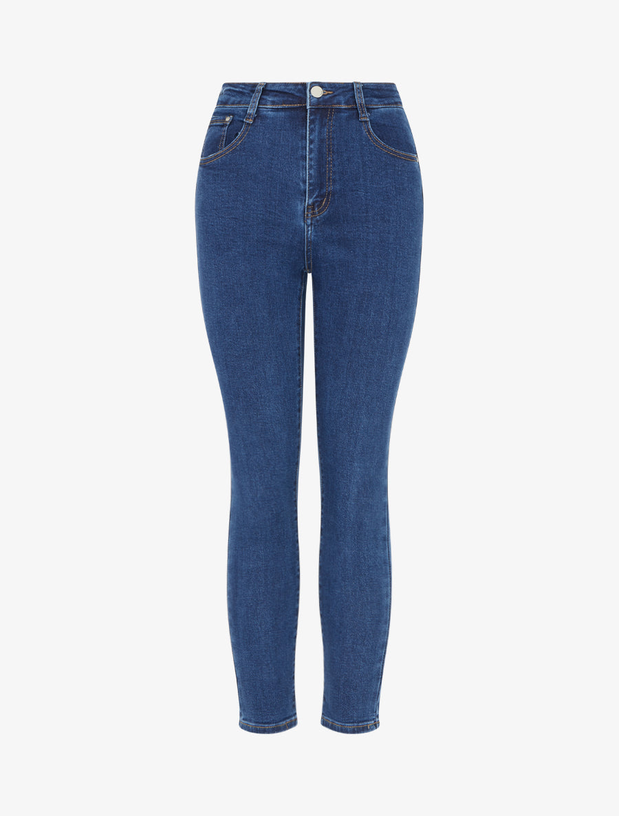 Jean skinny grande taille taille haute - Bleu denim - 1