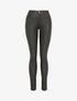 Pantalon enduit coupe slim taille standard - Noir - 1