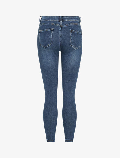 Jean 7/8 délavé coupe skinny - Bleu denim - 2