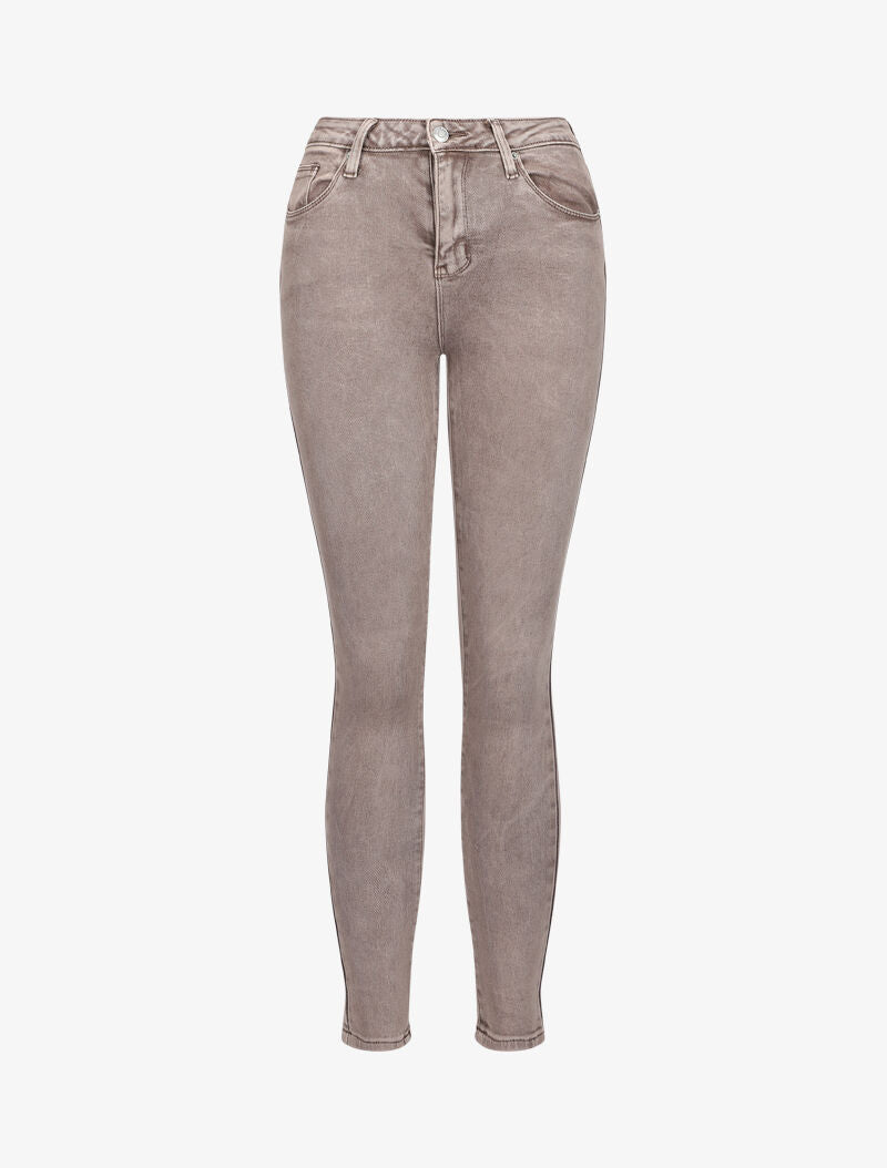 Jean stretch à taille haute coupe skinny - Beige - 1