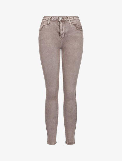 Jean stretch à taille haute coupe skinny - Beige - 1