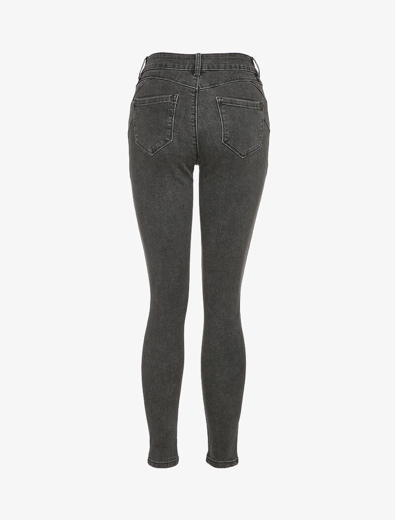 Jean skinny à taille standard - Gris foncé - 2