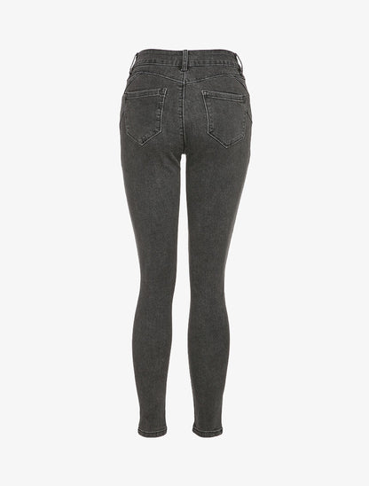 Jean skinny à taille standard - Gris foncé - 2