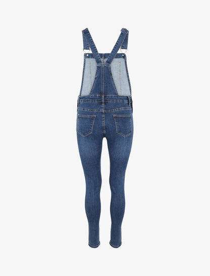 Salopette en jean coupe skinny - Bleu - 2