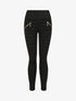 Legging ultra skinny à motifs baroque effet velours - Noir - 4