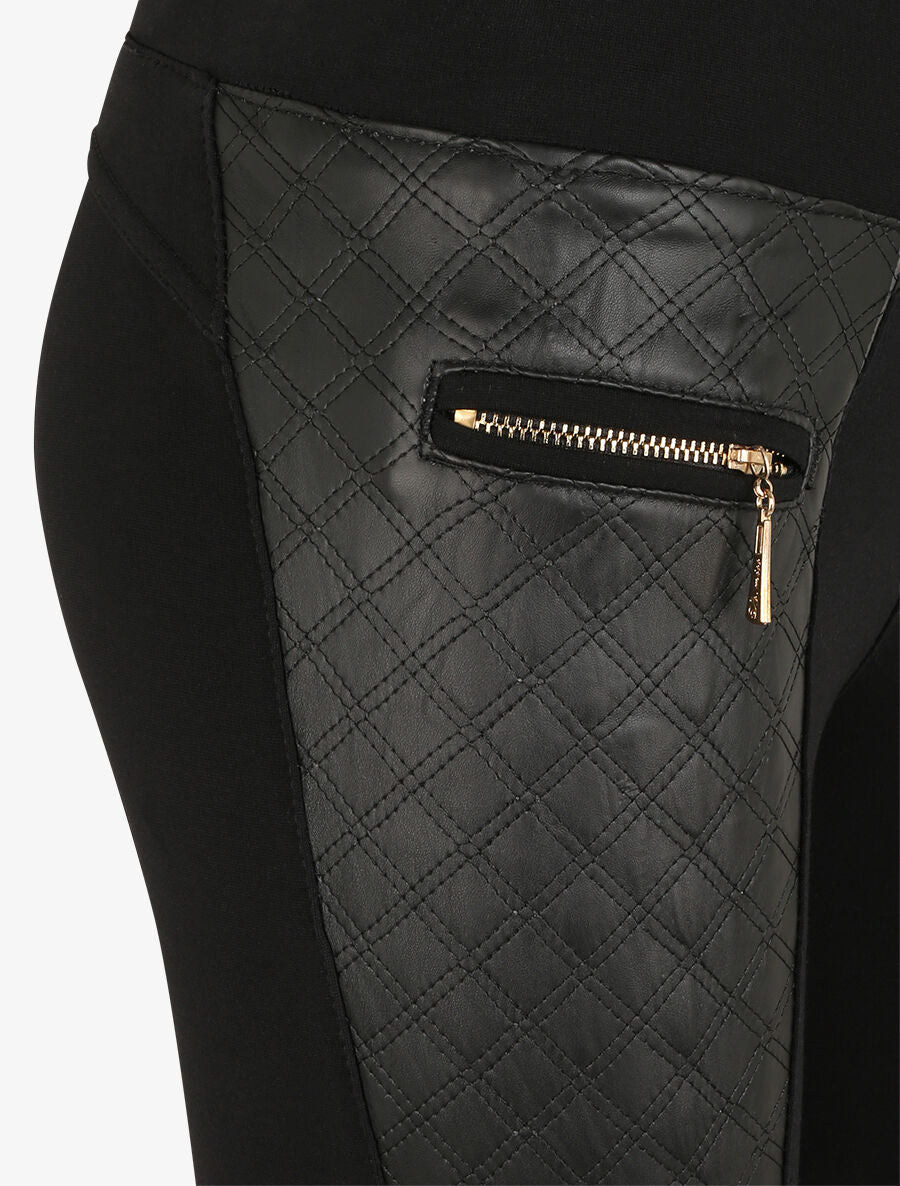 Legging bimatière ultra skinny zippé - Noir - 3