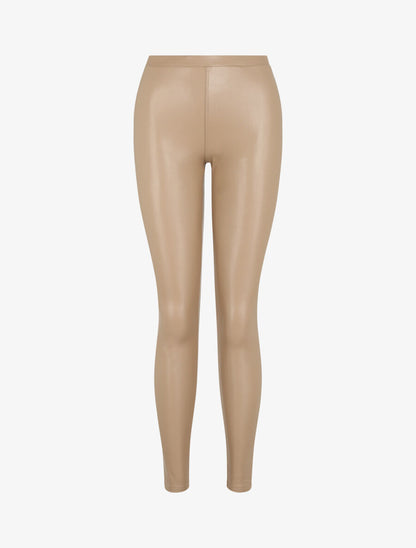 Legging stretch en simili - Beige - 4