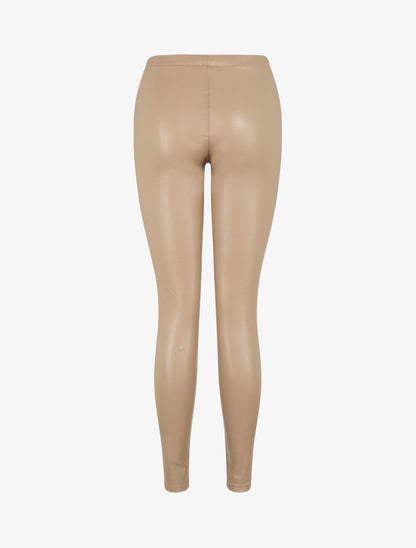 Legging stretch en simili - Beige - 2