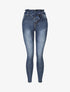 Jean ultra skinny à taille haute volantée - Bleu - 4