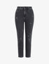 Jean mom à détail griffures - Gris foncé - 1