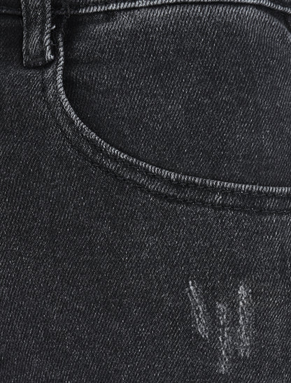 Jean mom à détail griffures - Gris foncé - 3