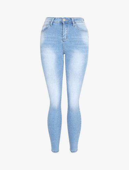 Jean slim push up délavé - Bleu clair - 3