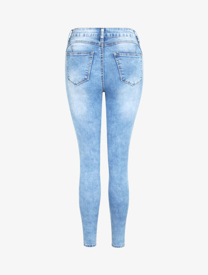 Jean push up à fermeture boutonnée - Bleu - 2