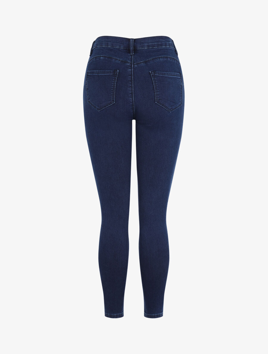 Jean skinny push up à taille basse - Marine - 2