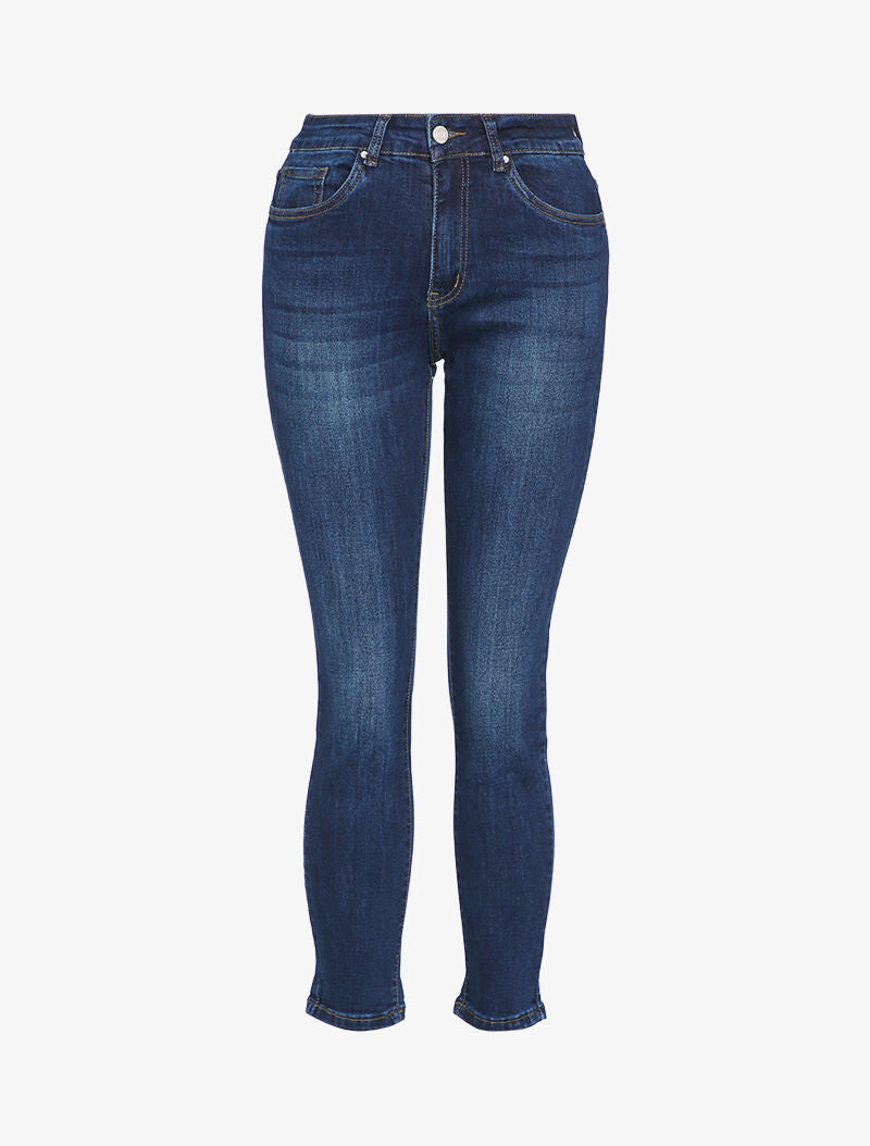 Jean boyfriend coupe slim délavé - Bleu denim - 3