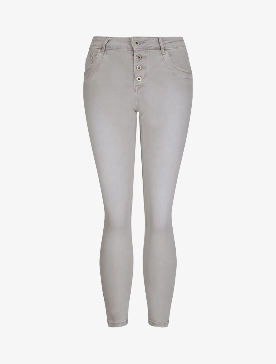 Jean slim effet froissé - Gris - 1