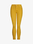 Jean réversible slim taille haute effet froissé imprimé fleuri - Moutarde - 1