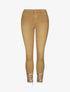 Jean 7/8 à bords coupe franche et ornés de broderies - Camel - 4