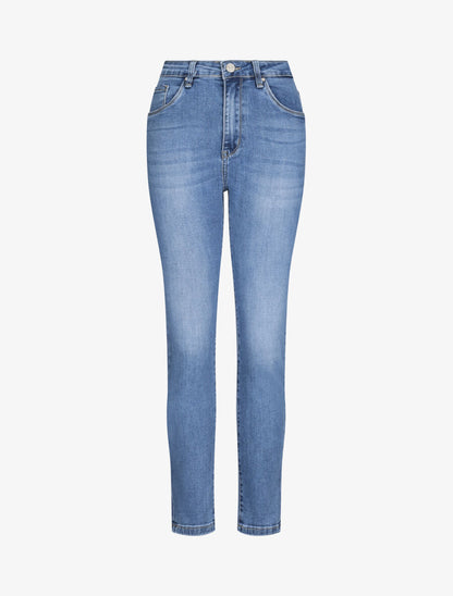 Jean grande taille slim à taille haute - Bleu denim - 1