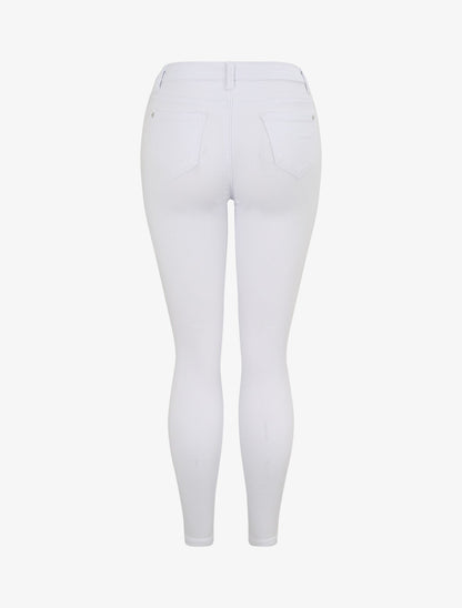 Jean skinny uni à taille haute - Blanc - 2