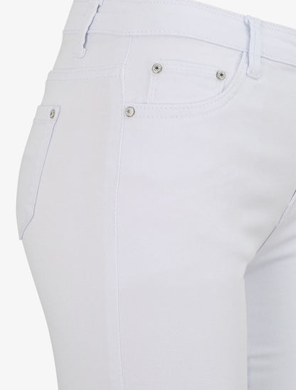 Jean skinny uni à taille haute - Blanc - 3