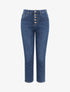 Mom jean à taille haute boutonnée - Bleu denim - 4