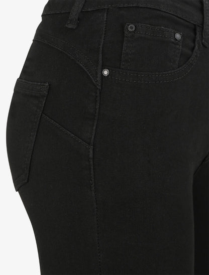 Jean skinny push up bords coupe franche - Noir - 5