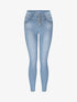 Jean slim taille haute boutonnée - Bleu - 1