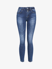Jean skinny délavé taille standard - Denim foncé - 4