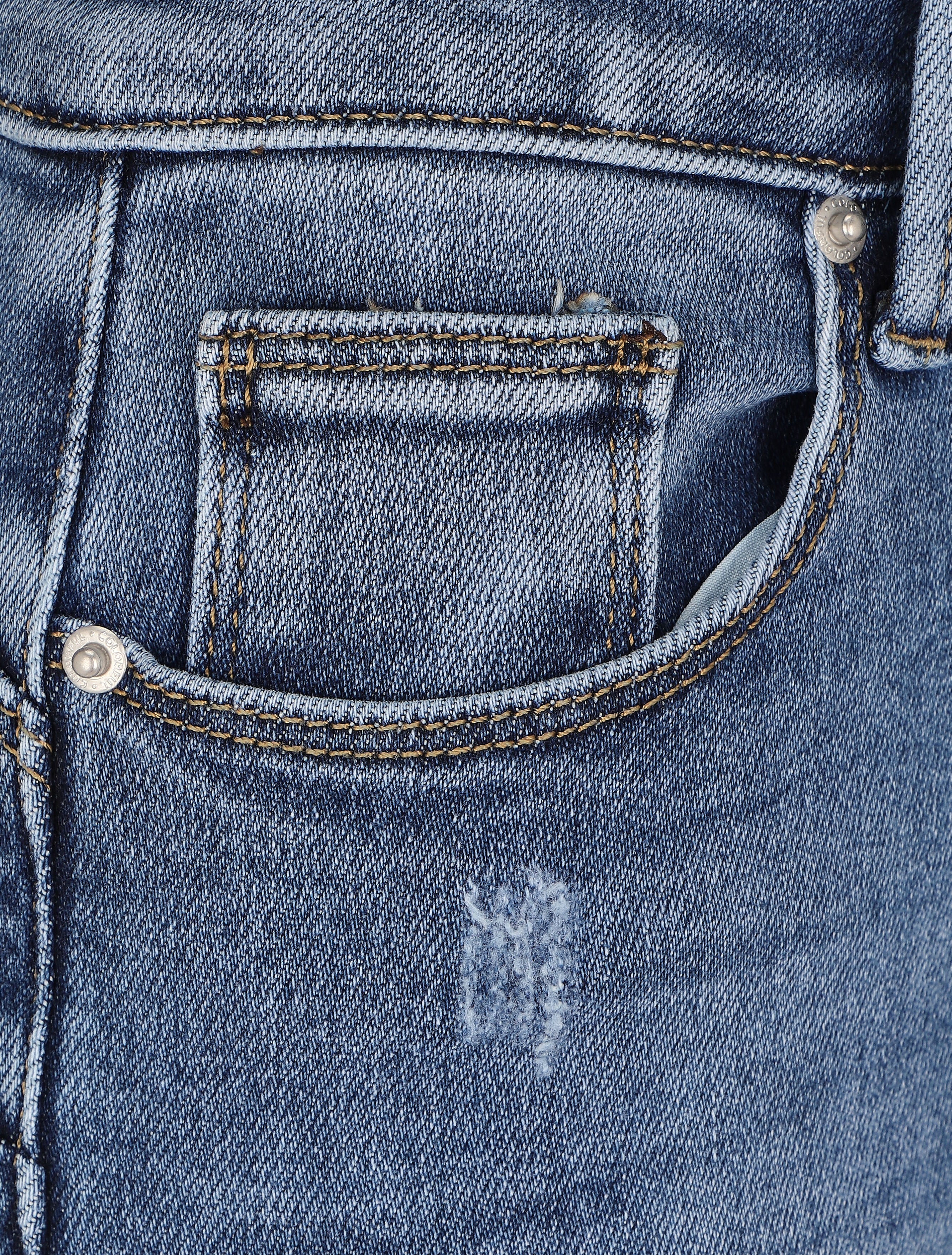Jean skinny push up à éraflures - Bleu - 3