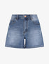Short délavé et déchiré coupe droite - Bleu - 1