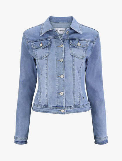 Veste en jean droite - Bleu denim - 1