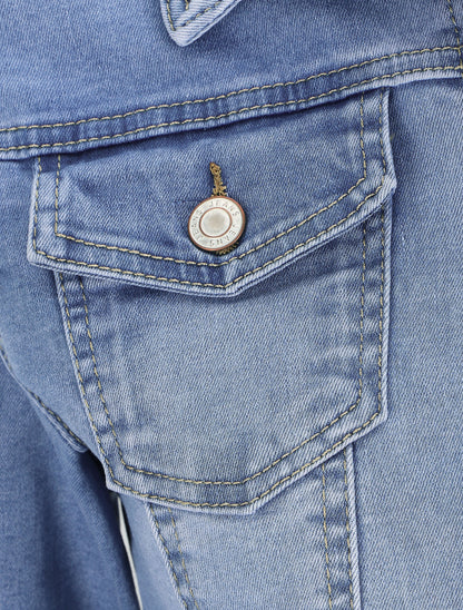 Veste en jean droite - Bleu denim - 3
