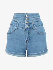 Short en jean à taille stylisée - Denim - 1