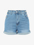 Short taille haute à côtés boutonnés - Denim - 4