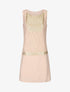 Robe courte en dentelle et sequins - Rose pâle - 4