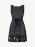 Robe patineuse à pois et fleurs - Noir - 4